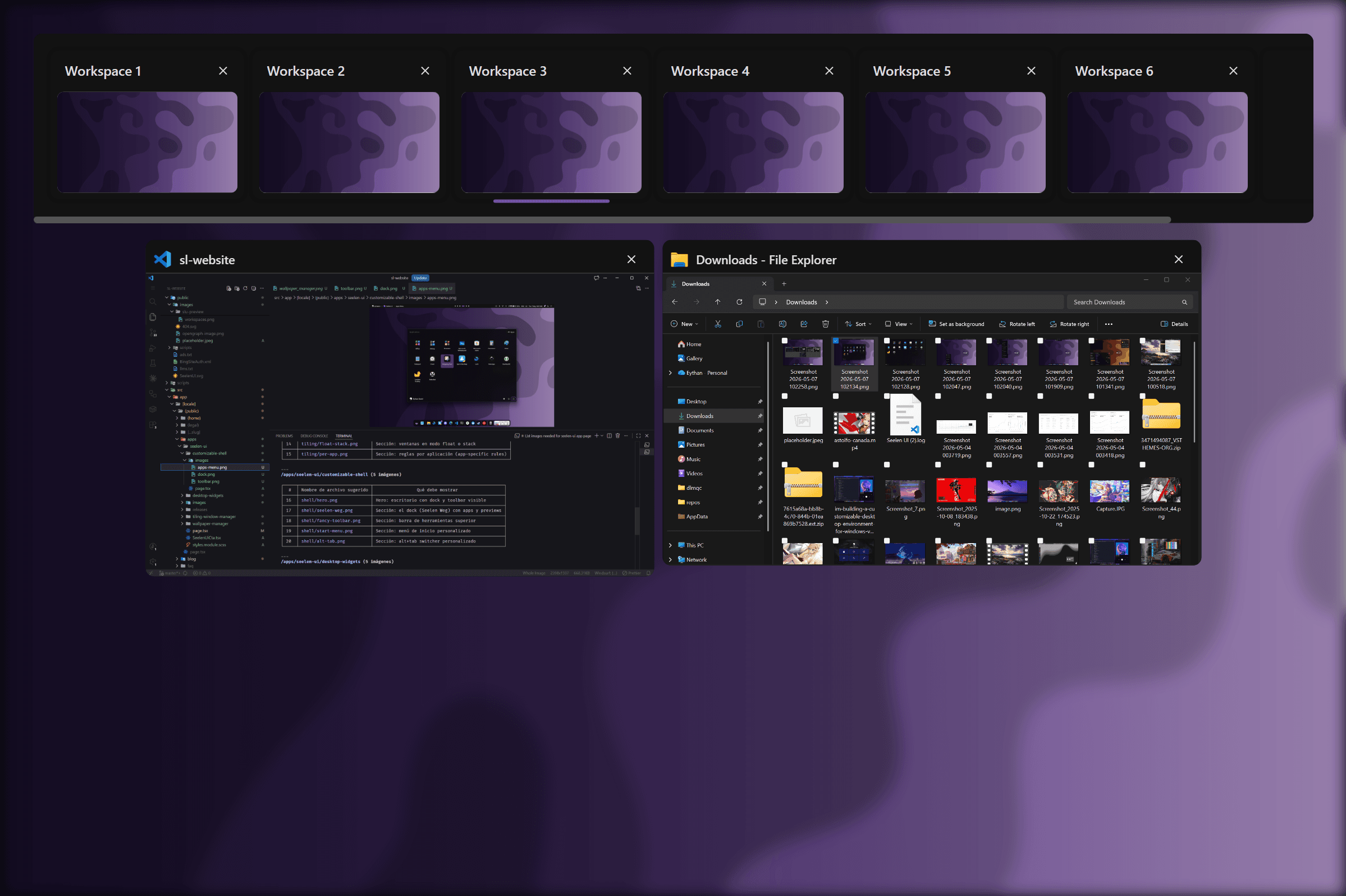 Custom Alt+Tab switcher showing live window thumbnails