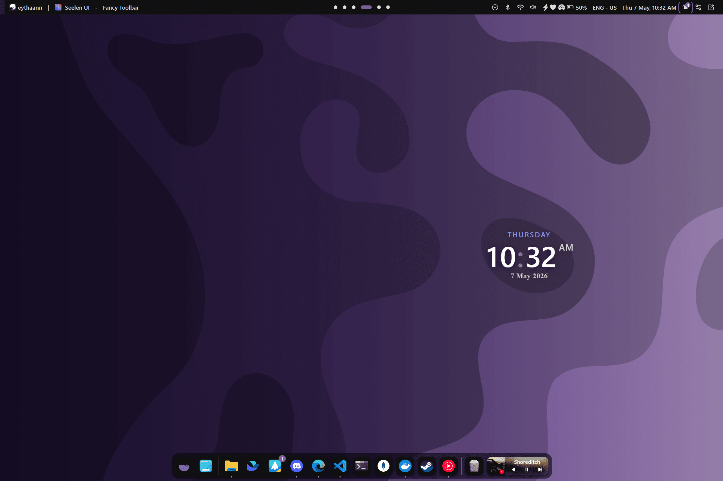 Desktop clock widget and calendar popup on Windows 11