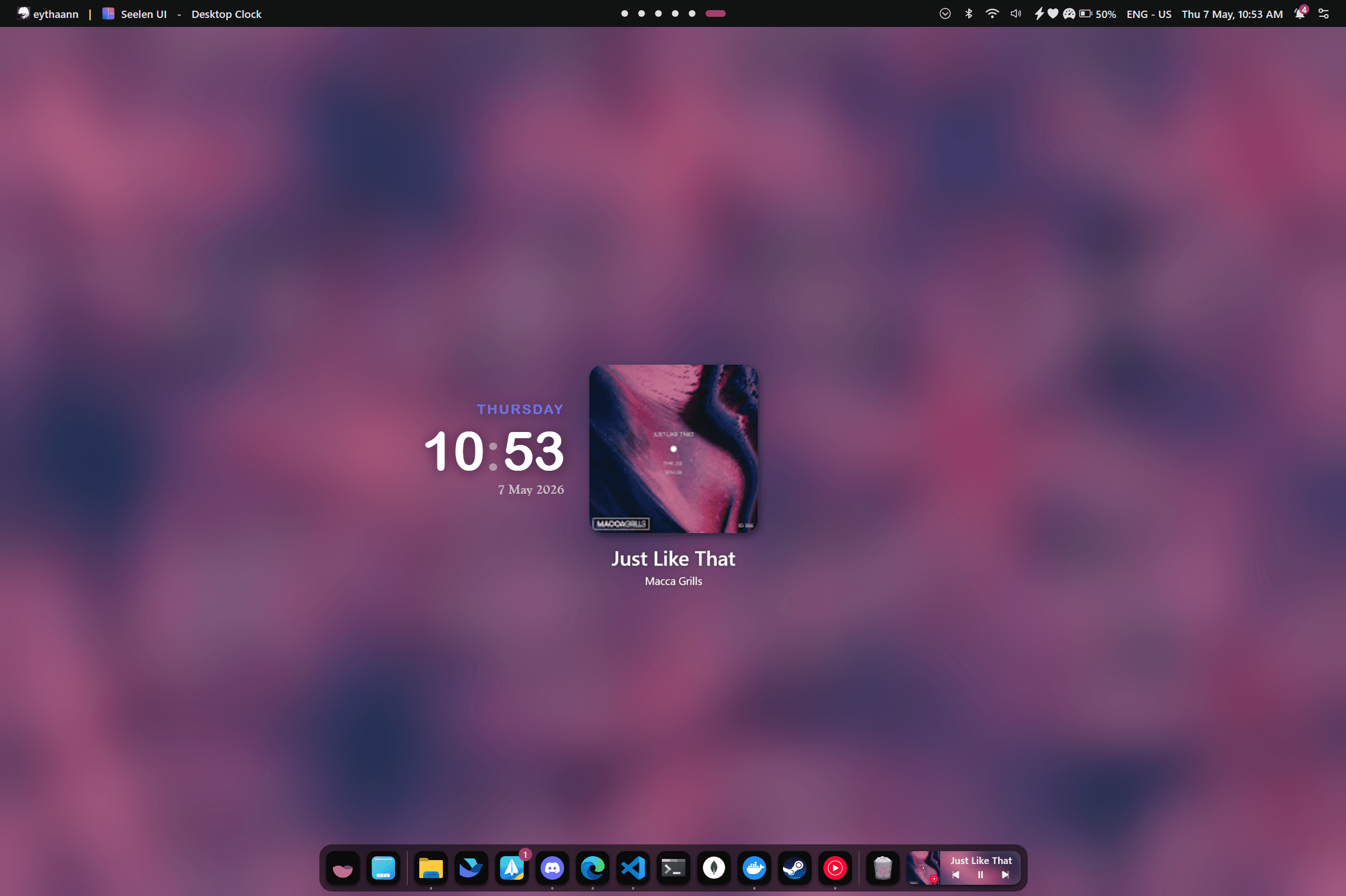 Music-synced animated wallpaper showing album art