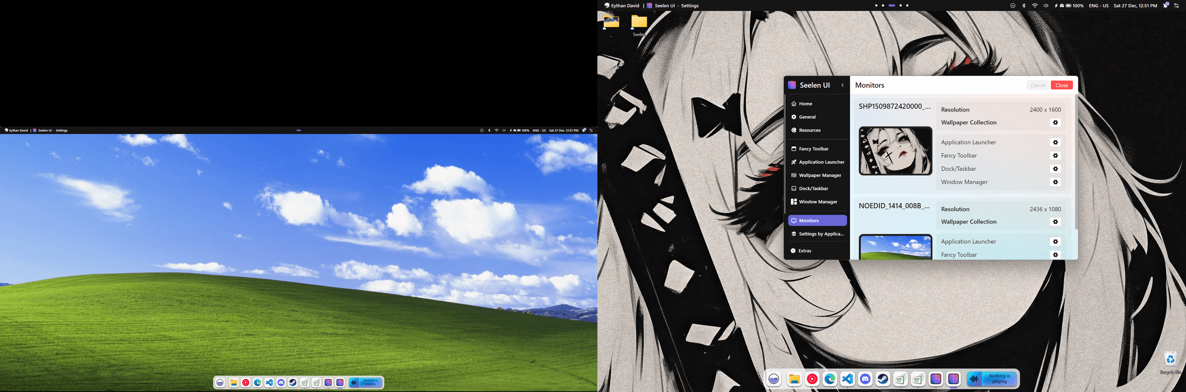 Multi-monitor setup with different wallpapers per screen